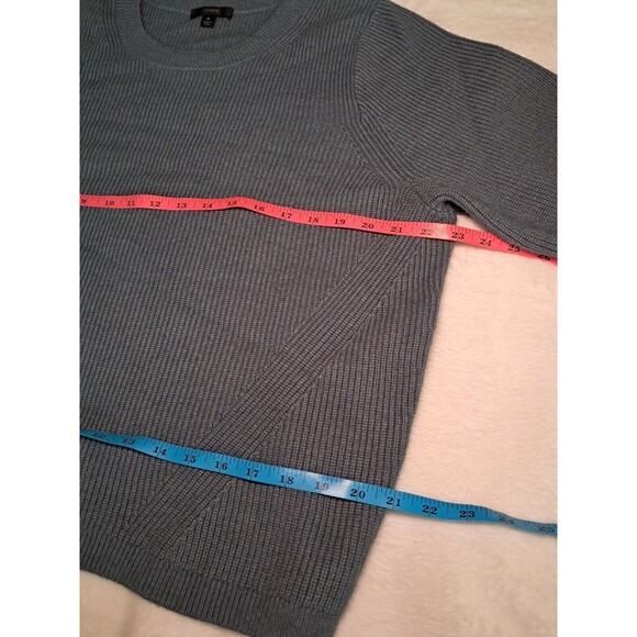 J.Crew Ribbed Stretch Crewneck Sweater Blue Gray  Soft Feel BJ580 $128 Size M - Picture 7 of 11